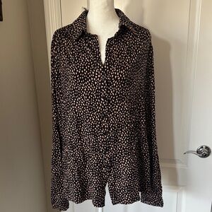 Long Tall Sally Black and Cream Button Down Shirt